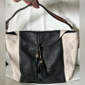Calvin Klein Leather Black White Brown Shoulder Bag